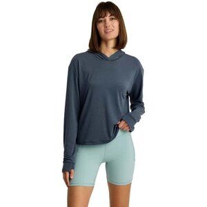 Free Fly Womens Elevate Lightweight Pullover Hoodie Storm Cloud Medium